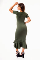 Vestido Maxi Midi com Babado e Manguinha REF: STY8