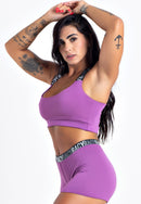 Conjunto Fitness Short + Cropped Elástic Racy