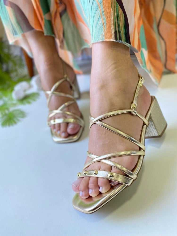 Sandália Cecília Salto 5 cm PRATA (Cópia)