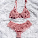 Conjunto De Lingerie Sem Bojo Com Arco Renda Calcinha e Sutiã Rendados