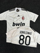 Camisa Mlan Ronaldinho Branca/preta 07/08