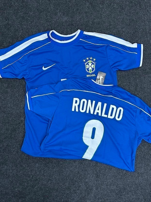 Camisa Seleção Brasileira Azul Retrô Ronaldo 1998