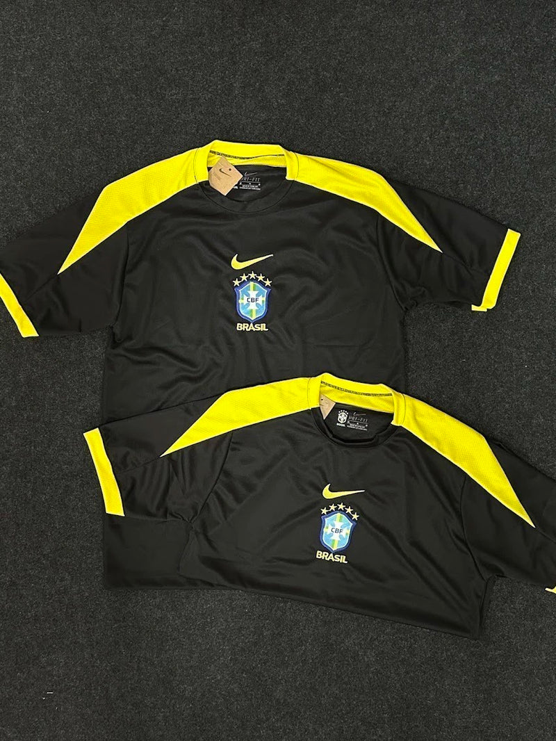 Camisa Seleção Brasileira Preta/Amarela