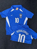Camisa Seleção Brasileira Azul Retrô Ronaldinho 2002