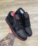 Nike Air Jordan 1 Low 'All Black Vinyl Details Red'
