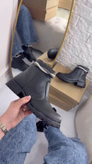 Bota Coturno PRETA STRASS